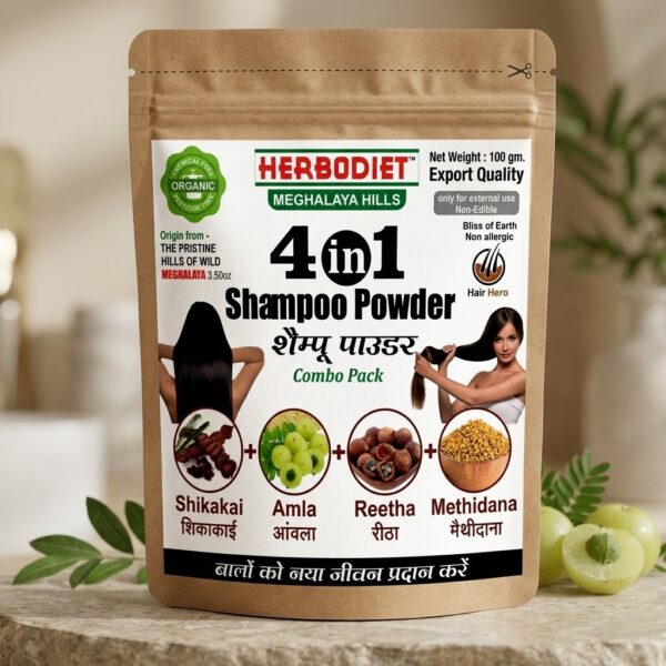Herbodiet 4 in 1 Shampoo Powder (Shikakai, Amla, Reetha, Methidana)